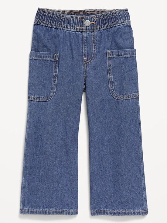 Old Navy Other - Old Navy Pull-On Baggy Wide-Leg Cargo Jeans Medium Wash 3T
